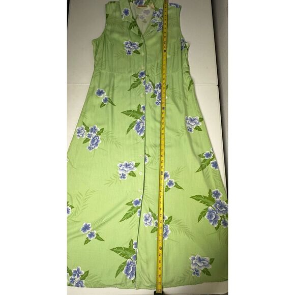 Original Island Sport Romantic Hawaiian Dress Button Down Sleeveless Size 16 - Picture 7 of 14